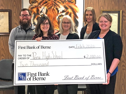 First Bank of Berne supports Peru High School